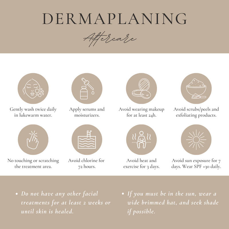 Dermaplaning Aftercare Cards — Set of 3 Sizes for Client Education & Retention