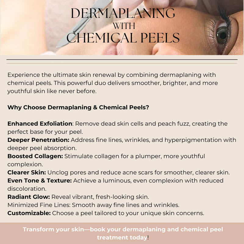 Dermaplaning + Chemical Peels Flyer — Promote Treatment Layering with Confidence