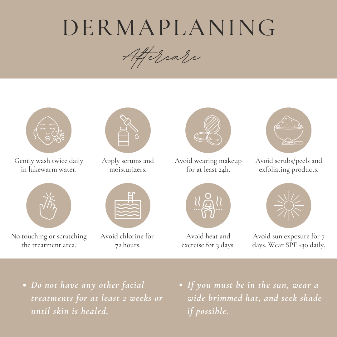 Dermaplaning Aftercare Cards- Set of 3 Sizes