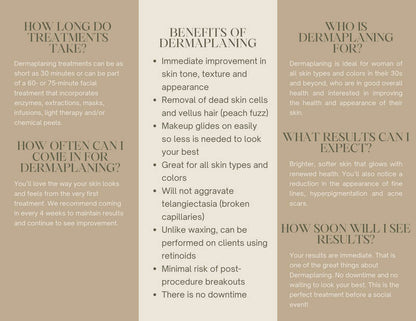 Dermaplaning Sales Brochure — Educate Clients, Drive Conversions